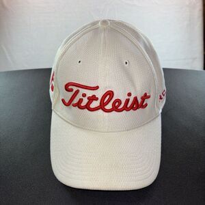 Titleist FJ Footjoy Pro V1 Golf Hat Cap White Fitted Mesh Stretch Size M/ L